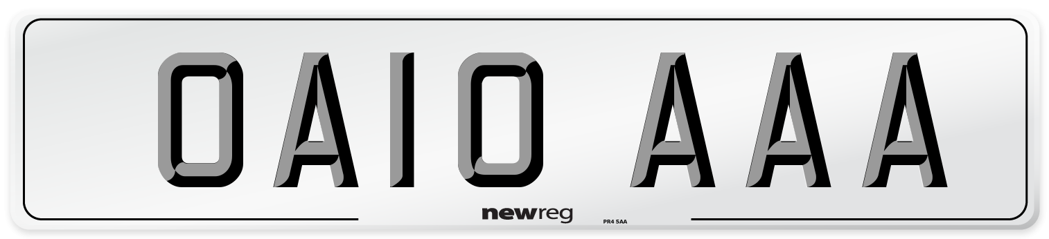 OA10 AAA Number Plate from New Reg